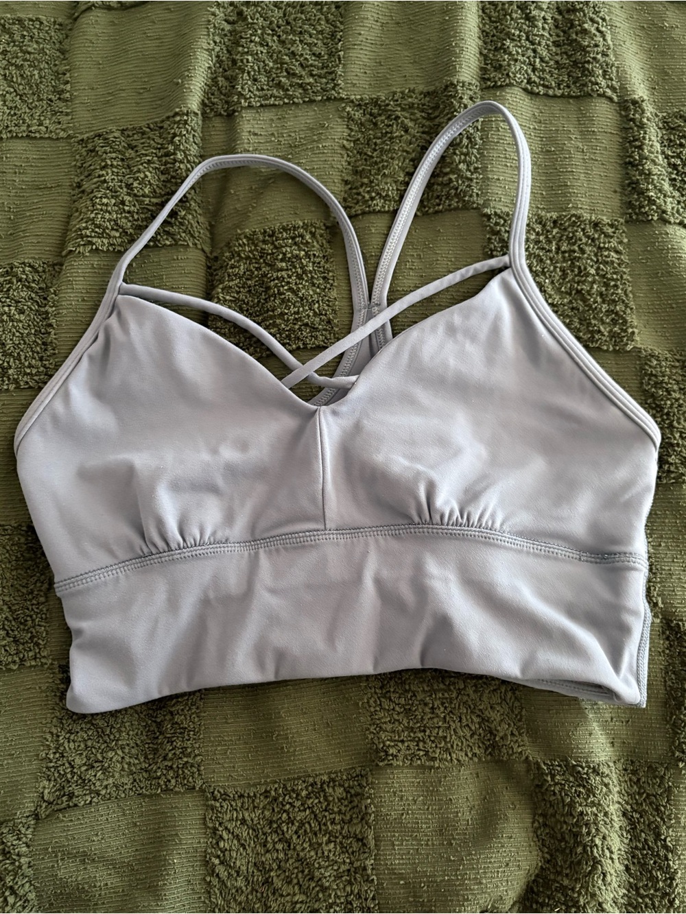 Women’s Crisscross Strappy Light Gray Bralette